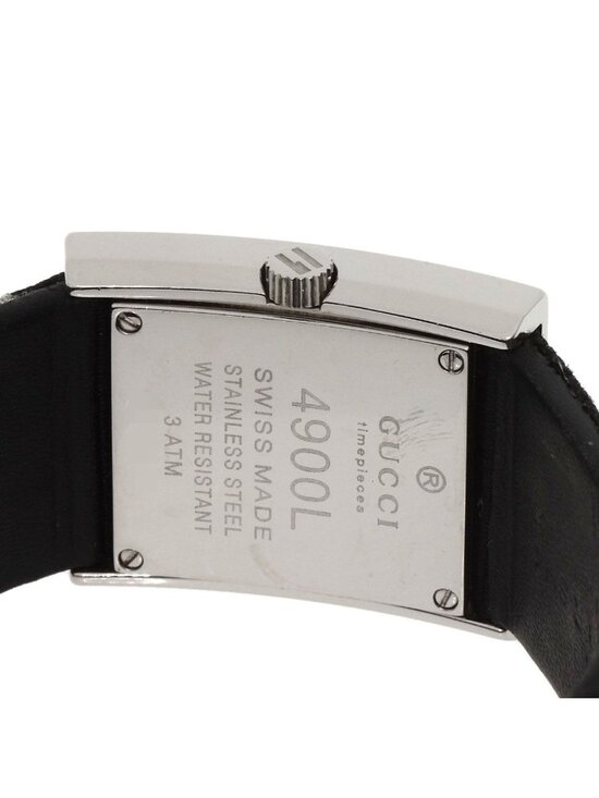 Gucci Square Face Watch SS Leather main image 4